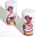 Ceramic Salt and Pepper Shakers Set - Cute Salt Shaker and Pepper Shaker for Kitchen Table Decor - Vintage Style Farmhouse Salt & Pepper Dispenser (White)