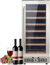 Beverage Fridge with Glass Door 33 Bottle Wine Cooler Refrigerator - Small Wine Fridge for Bar Home Party, 96l, Us Plug