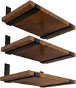 LEOPO 12 inch Shelf Brackets 6-Pack ,1/5 inch Thick Heavy Duty Industrial Bracket for DIY Floating Shelf Support, Black Coated Wall Shelf Support 11.25” x 6” x 1.5”