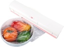 Dioche Food Wrap Cutter, Kitchen Storage Accessory - Cling Film Dispenser, White, ABS +