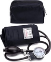Santamedical Adult Deluxe Aneroid Sphygmomanometer - Professional Blood Pressure Monitor with Adult Black Cuff and Carrying case (Light Black)