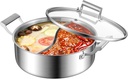 Delarlo Tri-Ply Stainless Steel 7QT Everyday Pan With Lid,Hot Pot,Induction Deep Cooking Pot, 7Quart Stock Pot Dishwasher and Oven Safe