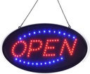 KEBE LED Open Sign, 19"x10" Bright High Visibility Advertisement Board Electric Display Sign Flashing Light for Business Walls Window Shop Bar Hotel, Two Modes