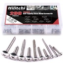 Hilitchi 304 Stainless Steel Hex Washer Head and Phillips Truss Head Self Drilling Sheet Metal Tek Screws Assortment Kit (Phillips Truss Head)