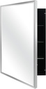 Modern Medicine Cabinet Mirror Storage for Bathroom Bedroom Surface/Recessed Mount with 3 Shelves (16"x26", Brushed Silver)