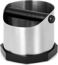QWORK Stainless Steel Large Capacity Coffee Grounds Container, 600ml Espresso Knock Box with Non-Slip Bottom Pad & PVC Removalable Knock Rod, Coffee Dump Bin, Barista Espresso Machine Accessories