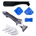 3 em 1 Silicone Caulking Tools (Stainless Steelhead), Selante Acabamento Ferramenta Grut Scraper, reutilizar e substituir 5 Silicone Pads, Grandes ferramentas para cozinha janela do banheiro, Sink Joint