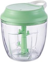Vegetable Chopper, Portable Handy Drawstring Garlic Crusher Onion Manual Food Processor, Sharp Blade Chopper for Chopping Chili Ginger Seasoning (green)