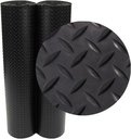 Rubber-Cal Diamond-Plate Rubber Flooring Rolls - 3 mm x 4 ft x 2 ft Rolls - Black