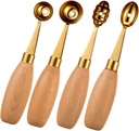 4pcs Melon Ball Maker Watermelon Scooper Kitchen Baller Spoon Ice Cream Spoon Round Scoop for Fruit