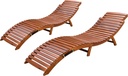 Devoko Patio Chaise Pool Lounge Outdoor Folding Wooden Lounge Chair for Outside Waterproof Lounge Chair (2 Piece)