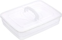 BSTKEY Pizza Dough Proofing Box, 14 x 10.3Inch Large Capacity Container, Fits 4-6 Dough Balls, Household Tray With Carry Handle