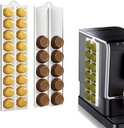 Coffee Pods Holder Compatible for 36 Nespresso Original Pods, Adjustable Capsule Organizer & Storage for 37-58mm/1.46-2.28inch K-Cups Pods, Ideal Space Saving Coffee Bar Accessory (White, 2 Pack)