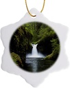3dRose Punch Bowl Waterfall Snowflake Ornament, 3"