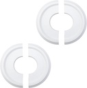 Semetall 2Pcs Lighting PU Ceiling Medallion,White Ceiling Medallion 10 inches for Light Fixtures,Ceiling Fans,Chandeliers