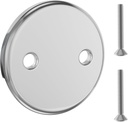 Bathtub Overflow Cover With Screw Replacement Delta Tub Overflow Plate and Shower Faucets Accessories,Fits Most Standard Bath Tub Drains with Two Holes - Chrome