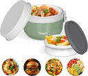 Thermo for Hot Food 28oz, Vacuum Insulated Food Container for Adults, Wide Mouth Leakproof Soup Thermo Stainless Steel Insulated Food Jar(Green)