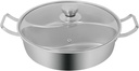 5L Hotpot Pot with Divider and Lid Stainless Steel Divided Pot for Cooking for Electric Induction Gas Stove (7L)