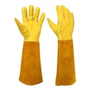 Thorn Proof Gardening Gloves, 100% Cowhide Comfortable Breathable for Rose Pruning, Cactus Handling and Gardening