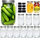Accguan 33oz Glass Jars with Regular Lids, Mason Jar With Airtight Lids, Clear Glass Jar Ideal for Jam,Honey,Shower Favors,Wedding Favors, 12pack