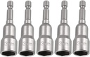 5pcs Power Screwdriver Nut Driver Bit Set Sizes 13mm 1/4” Hex Shank Impact Nuts Driver Drill Bits Metric Wrench Socket Bit