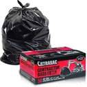 Ultrasac Heavy Duty Contractor Bags (VALUE 50 PACK/w TIES), 42 Gallon, 32.75" X 47" - 3 MIL Thick Large Black Industrial Garbage Trashbags for Construction and Commercial use