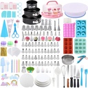 Cake Decorating Kit, Cake Making Baking Kit for Adults Beginners Professionals, Frosting Piping Set, 3 Springform Pan, 4 Cake Molds, Cake Muffin Carrier (All Useful Items)