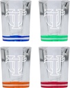 R and R Imports University of Tampa Spartans 2 Ounce Engraved Shot Glass Square 4-Pack Multicolor Officially Licensed Collegiate Product