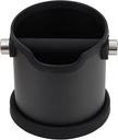 Coffee Tapping Box, Stainless Steel Espresso Floor Container, Waste Coffee Bucket, Barista, And Anti Slip Base Coffee Tools (Black)