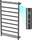 7 Bars Electric Towel Warmer Rack with 2 Removable Storage Layers, Wall Mounted Heated Towel Rack Built-in Timer Temperature Control for Home Hotel Spa Gym