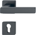 HOPPE Austin Handle Set on Rosette PZ, Aluminium Black