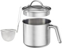8 Cup Saucepan With Glass Lid,1.5QT Multipurpose Small Pasta Pot with Insert Steamer Basket for Boiling Sauce, Gravies, Pasta, Noodles