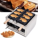 3Pcs Fish Shaped Waffle Machine, 110V Commercial Electric Taiyaki Waffle Maker, Nonstick Fish Shaped Cake Maker Stainless Steel for Bakeries Snack Bar Family