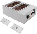 Chocolate Tempering Machine, Chocolate Melting Pot, 600W Dual-Cylinder Chocolate Melter, Temp Control 77-185°F, Stainless Steel Electric Commercial Chocolate Warmer, 17.6lbs Capacity