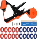 SUCA Plant Tying Machine, Plant Tape Cattle Panels for Garden,Plant Vine Tying Tool with 10000pcs Staples 21 Rolls Tape Plant Tape Gun for Grapes,Tapener (tapetool set1pcs)