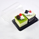 100/Pack Rectangle Bottom BPA-Free Containers Mini Roll Cakes Small Desserts Pastries