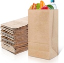 DecorRack 40 Brown Paper Bag, Large 10.6" x 5" Biodegradable, Foldable, Disposable Snack, Sandwich, Takeout & Craft Bags, Eco-Friendly Alternative to Plastic Lunch Boxes