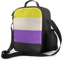 Adult Insulated Lunch Tote Bag Lgbt Pride Flag Non Binary Work Office Reusable Lunch Box for Men/Women Portable Lunchbox