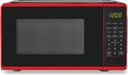 Mainstays 0.7 Cu ft Compact Countertop Microwave Oven, Black (red)