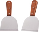 Stainless Steel Ice Cream Spatula, 2PCS Grill Griddle Shovel Scraper Diner Flat, Metal Versatile Scraper for Home Kitchen Ice Cream Making Tool Commercial