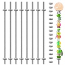 Stainless Steel 24 Pack M4 Threaded Rod with Hex Nuts - Includes 8 Studs & 16 Hex Nuts for Hangers & Garden Stake Rods (14 Inch)
