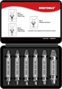 NORTOOLS Damaged Screw Extractor Set，6pcs Stripped Screws Nuts Bolts for Removing Rusted and Damaged Hardware, Nuts and Bolts, Drill Bit Tools