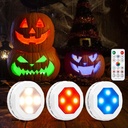 Halloween Lights - RGB Color Changing, Remote Controlled, Battery Operated, Dimmable, Timing, Wireless Jack-O-Lantern Lights (3 Packs)