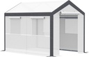 Outsunny 10' x 7' x 7' Greenhouse, Walk-in Outdoor Tunnel Green House with PE Cover, Steel Frame, 2 Roll-Up Zipper Doors & 4 Windows for Flowers, Vegetables, Tropical Plants, White