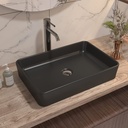DeerValley DV-1V0010 Ally Bathroom Vessel Sink 20" Matte Black Rectangular Ceramic Bathroom Sinks
