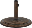 vidaXL 23.9lb Round Umbrella Base for Outdoor, Deck, Patio Parasol Base for 1.4"/1.5"/1.9" Pole Sizes, Heavy-Duty Cast Iron, Classic Design, Ø17.7"x11.8" Black and Bronze