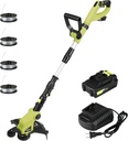 KITLUCK 20V Cordless Grass Trimmer, Electric Lawn Mower Weed Cutter with Auto Line Feed, 12-inch String Trimmer Edger Lawn Tool with 4 PCS Spool Line and 2.0Ah Battery for Lawn Care, Yard, Garden