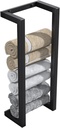 Towel Racks for Bathroom Rolled Towels,Vertical Towel Storage Rack for Bathroom,Premium Aluminum Matte Black Bath Towel Holder Wall Mounted,Easy to Install(20 Inch)