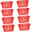 8pcs Stackable Bins Organization Baskets for Kitchen Plastic Fruit Baskets Capacity Double Handles