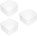 6pcs Transparent Portable Bread Storage Box Airtight Sandwich Containers for Food Preservation for Home Office Camping and Picnic Use